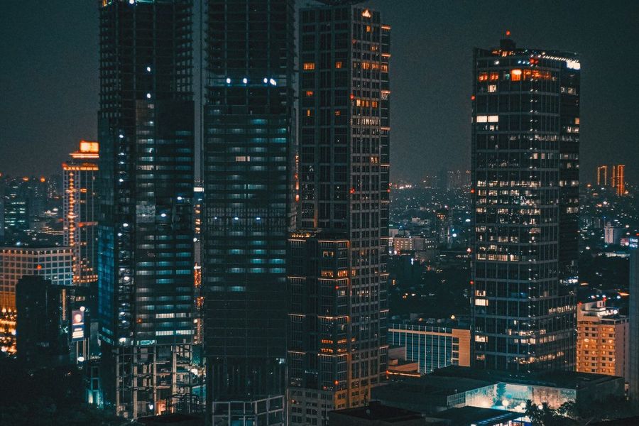 The Jakarta skyline at night